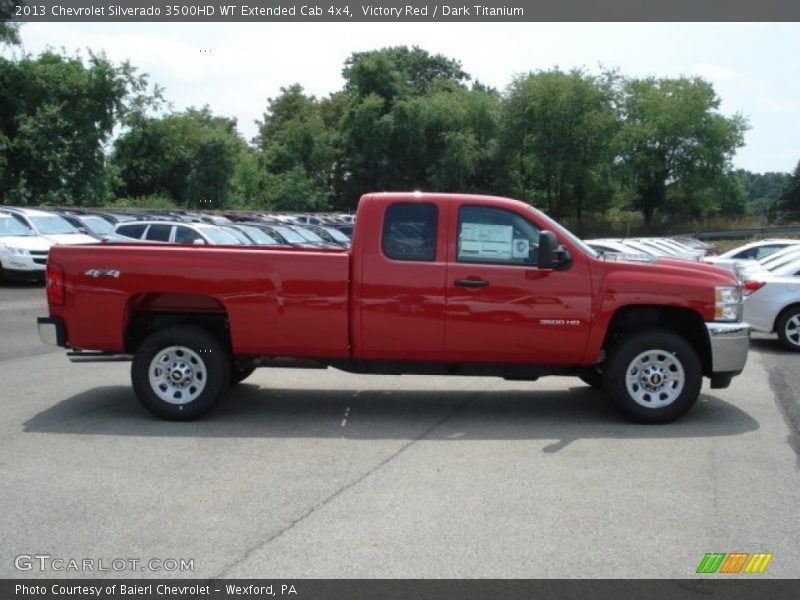 Victory Red / Dark Titanium 2013 Chevrolet Silverado 3500HD WT Extended Cab 4x4