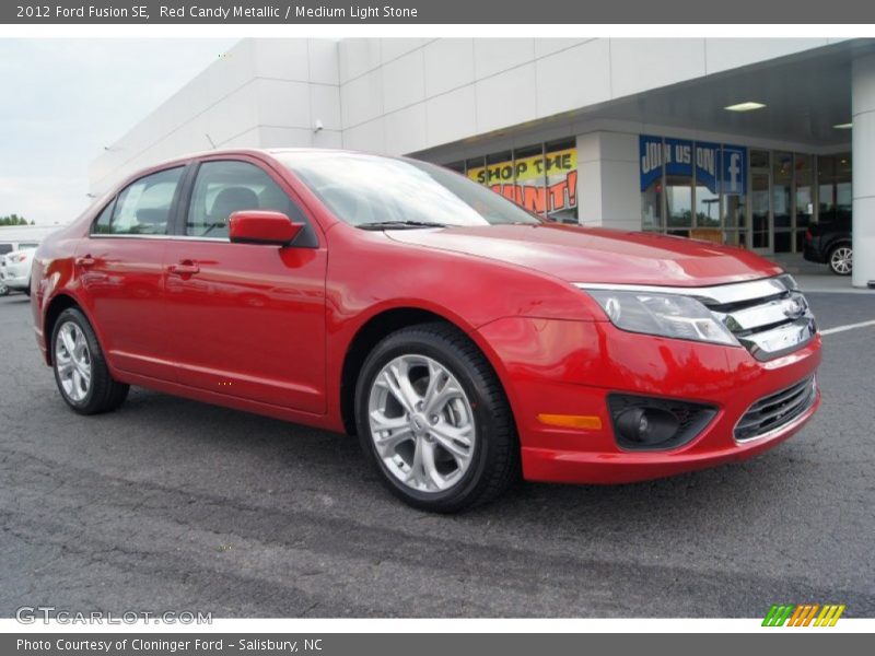 Red Candy Metallic / Medium Light Stone 2012 Ford Fusion SE