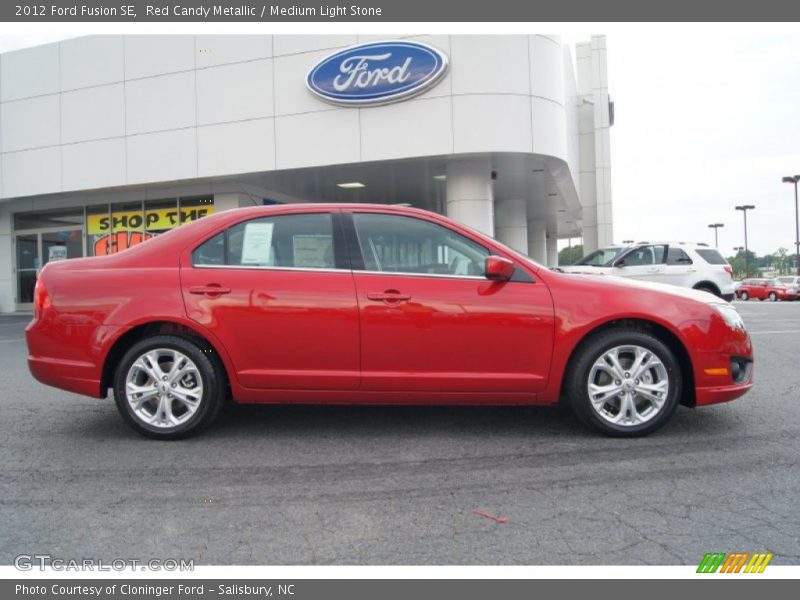 Red Candy Metallic / Medium Light Stone 2012 Ford Fusion SE