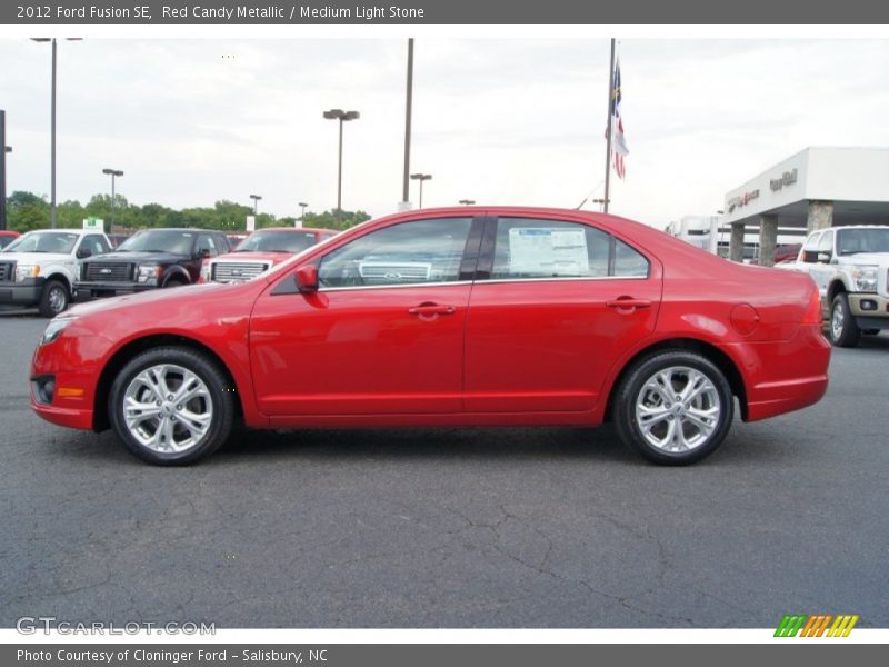 Red Candy Metallic / Medium Light Stone 2012 Ford Fusion SE