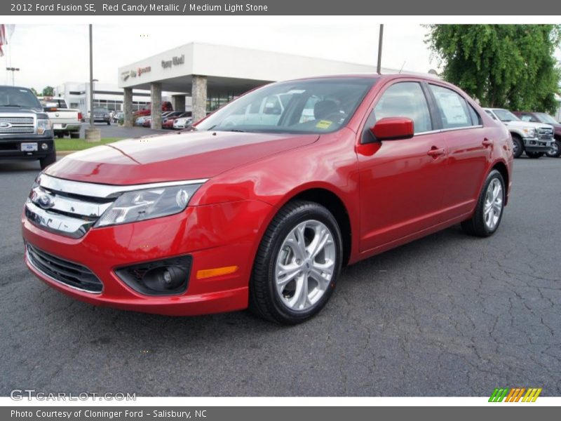 Red Candy Metallic / Medium Light Stone 2012 Ford Fusion SE