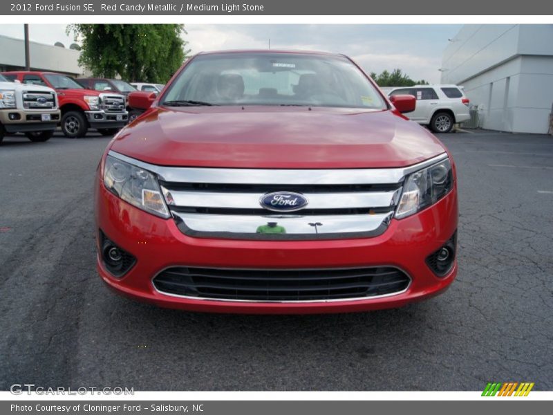 Red Candy Metallic / Medium Light Stone 2012 Ford Fusion SE
