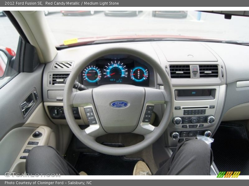 Red Candy Metallic / Medium Light Stone 2012 Ford Fusion SE