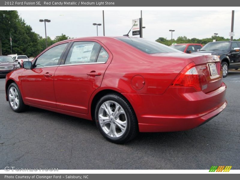 Red Candy Metallic / Medium Light Stone 2012 Ford Fusion SE