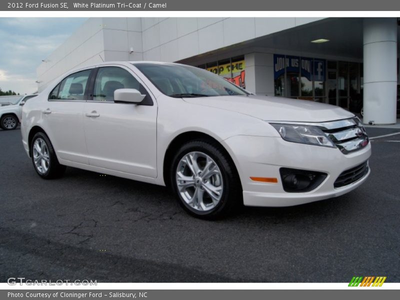 White Platinum Tri-Coat / Camel 2012 Ford Fusion SE
