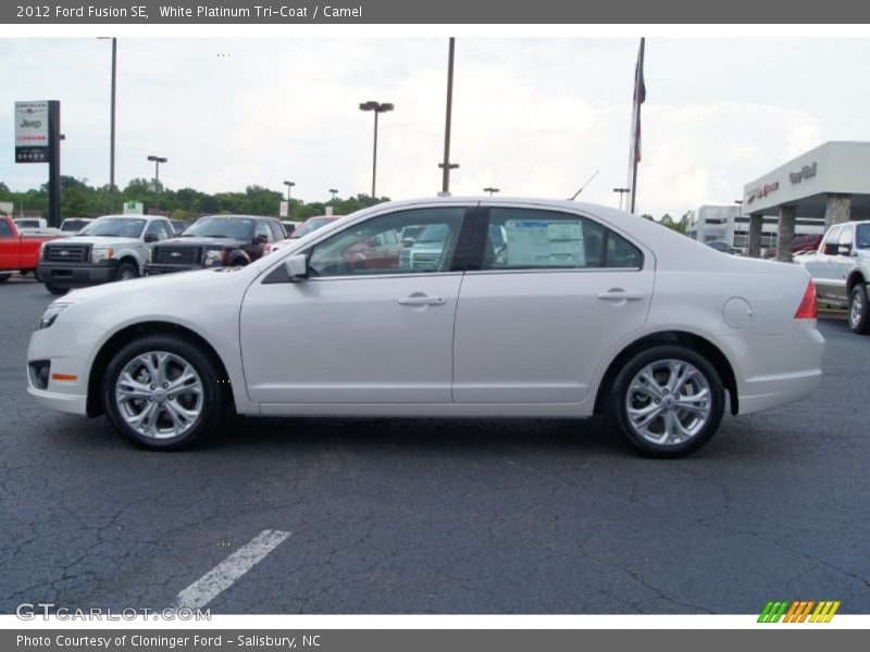 White Platinum Tri-Coat / Camel 2012 Ford Fusion SE