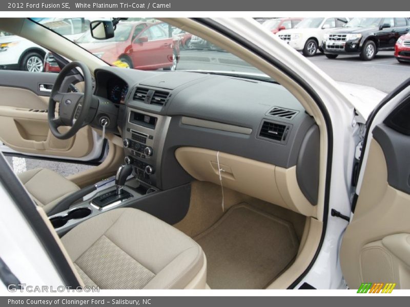 White Platinum Tri-Coat / Camel 2012 Ford Fusion SE