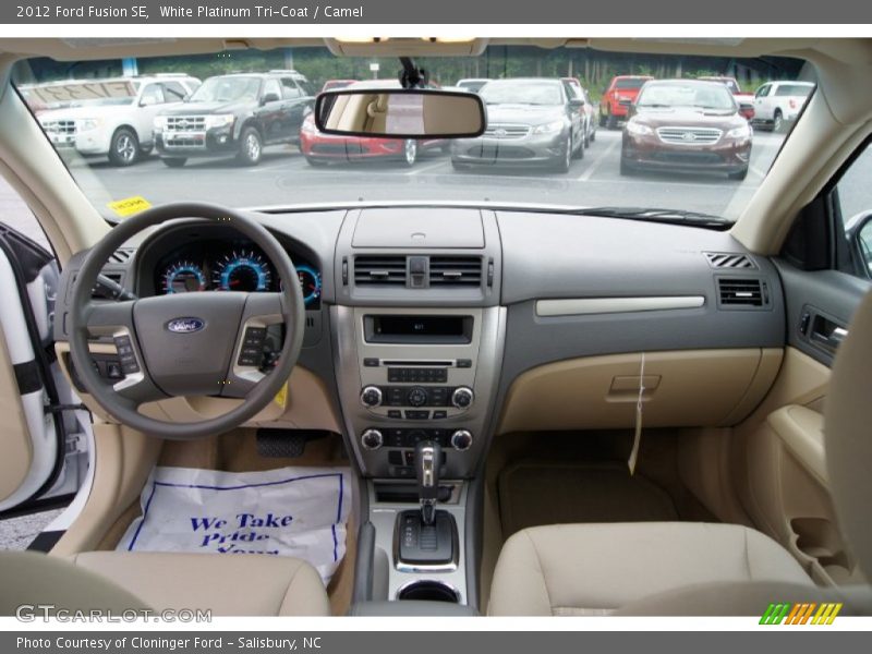 White Platinum Tri-Coat / Camel 2012 Ford Fusion SE