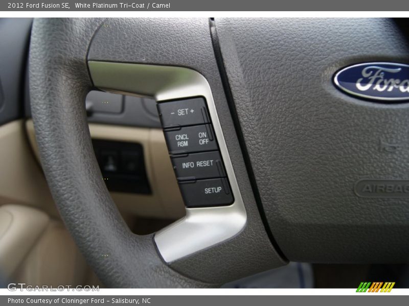 White Platinum Tri-Coat / Camel 2012 Ford Fusion SE