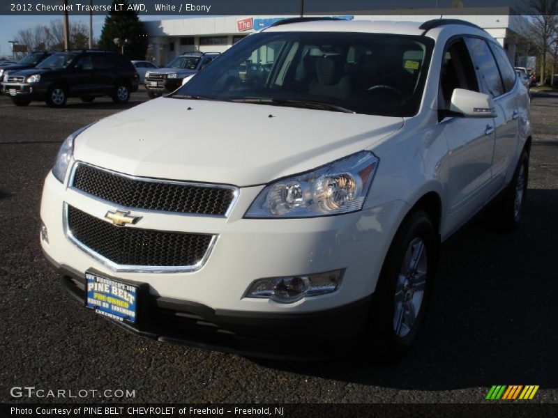 White / Ebony 2012 Chevrolet Traverse LT AWD