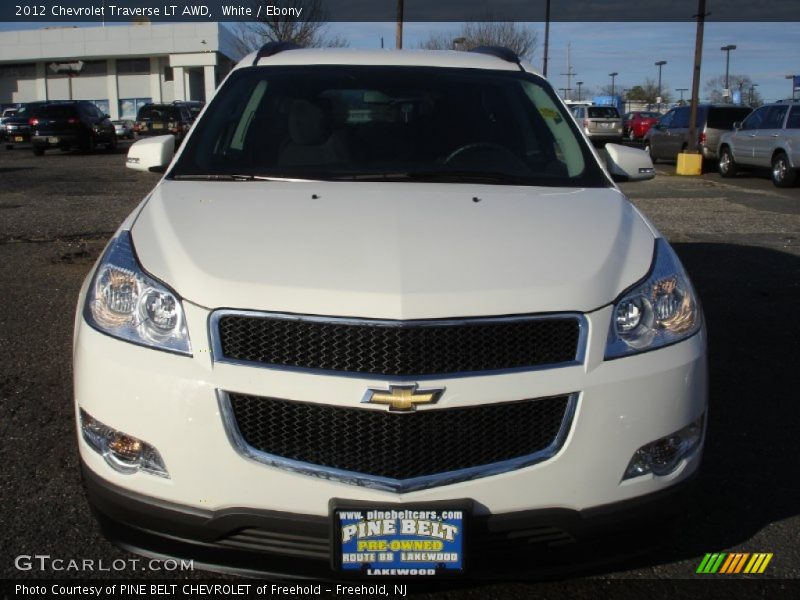 White / Ebony 2012 Chevrolet Traverse LT AWD