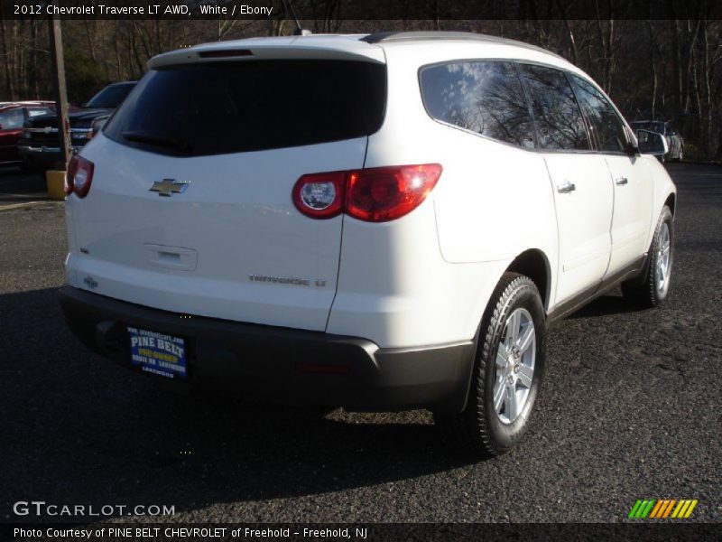 White / Ebony 2012 Chevrolet Traverse LT AWD