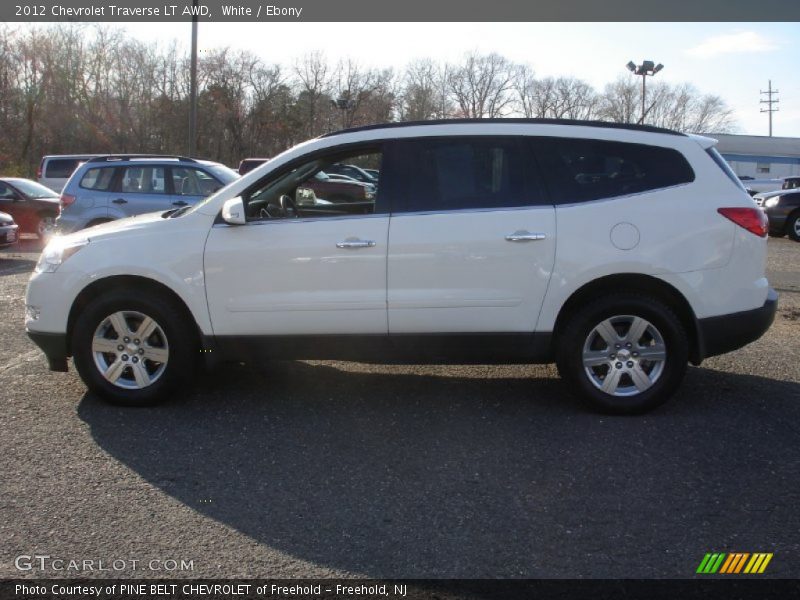 White / Ebony 2012 Chevrolet Traverse LT AWD