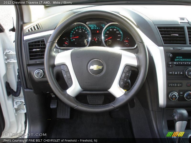 White / Ebony 2012 Chevrolet Traverse LT AWD
