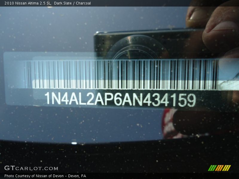 Dark Slate / Charcoal 2010 Nissan Altima 2.5 SL