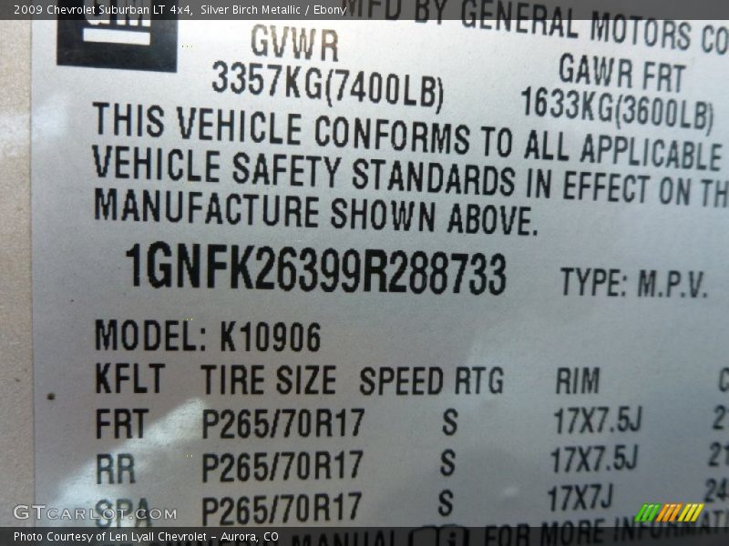 Silver Birch Metallic / Ebony 2009 Chevrolet Suburban LT 4x4
