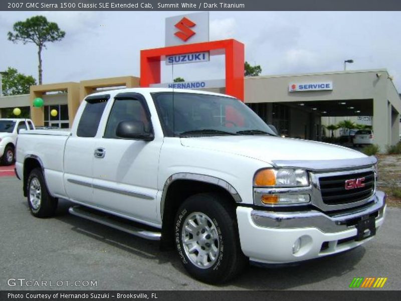 Summit White / Dark Titanium 2007 GMC Sierra 1500 Classic SLE Extended Cab