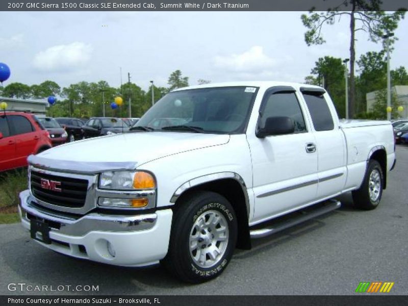 Summit White / Dark Titanium 2007 GMC Sierra 1500 Classic SLE Extended Cab