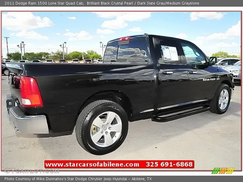 Brilliant Black Crystal Pearl / Dark Slate Gray/Medium Graystone 2011 Dodge Ram 1500 Lone Star Quad Cab