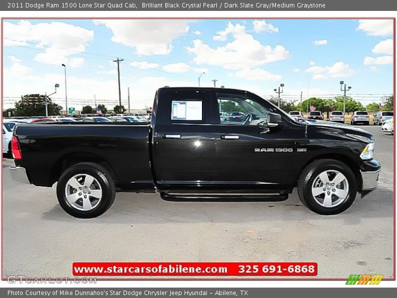 Brilliant Black Crystal Pearl / Dark Slate Gray/Medium Graystone 2011 Dodge Ram 1500 Lone Star Quad Cab