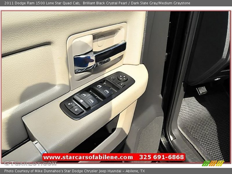 Brilliant Black Crystal Pearl / Dark Slate Gray/Medium Graystone 2011 Dodge Ram 1500 Lone Star Quad Cab