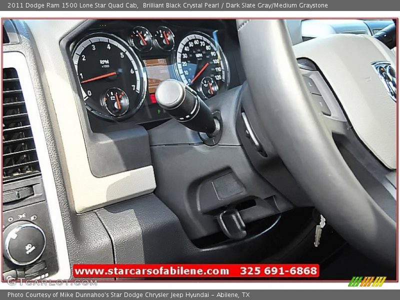 Brilliant Black Crystal Pearl / Dark Slate Gray/Medium Graystone 2011 Dodge Ram 1500 Lone Star Quad Cab