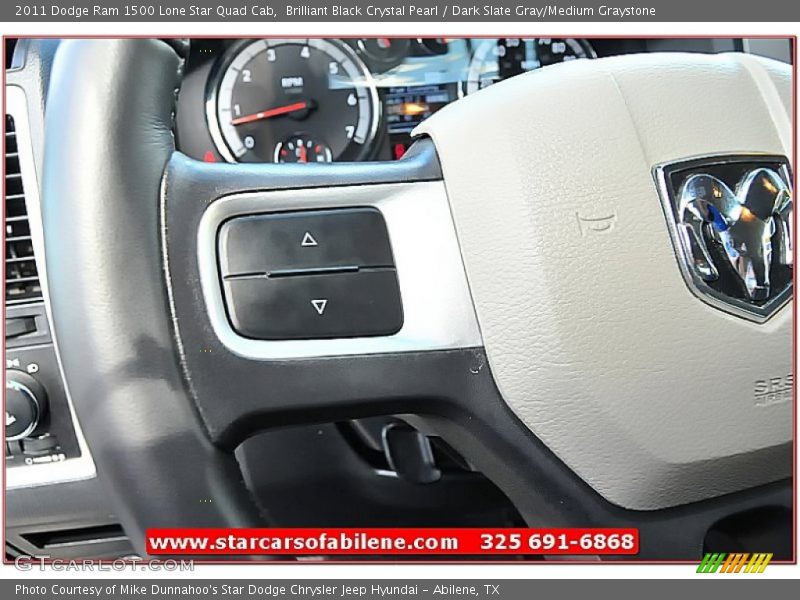 Brilliant Black Crystal Pearl / Dark Slate Gray/Medium Graystone 2011 Dodge Ram 1500 Lone Star Quad Cab