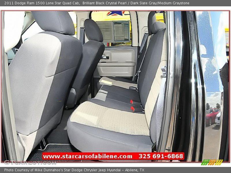 Brilliant Black Crystal Pearl / Dark Slate Gray/Medium Graystone 2011 Dodge Ram 1500 Lone Star Quad Cab