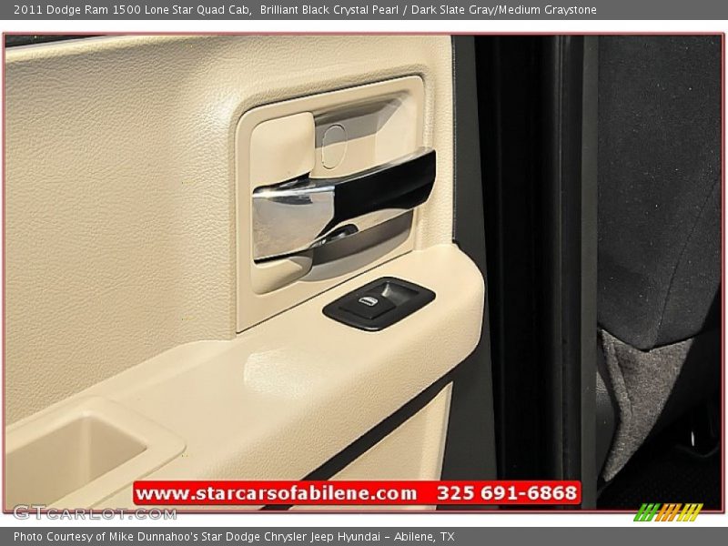 Brilliant Black Crystal Pearl / Dark Slate Gray/Medium Graystone 2011 Dodge Ram 1500 Lone Star Quad Cab