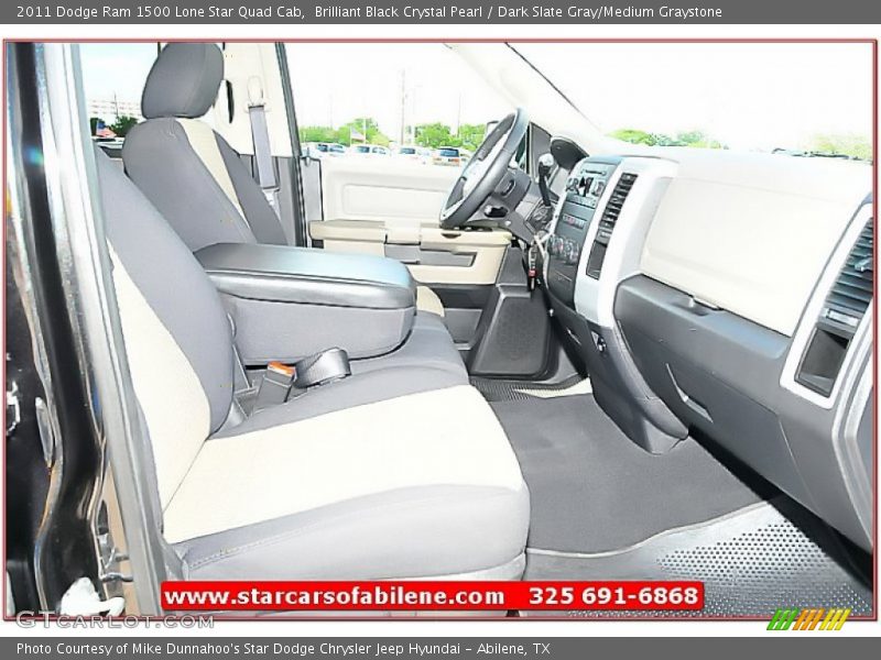 Brilliant Black Crystal Pearl / Dark Slate Gray/Medium Graystone 2011 Dodge Ram 1500 Lone Star Quad Cab