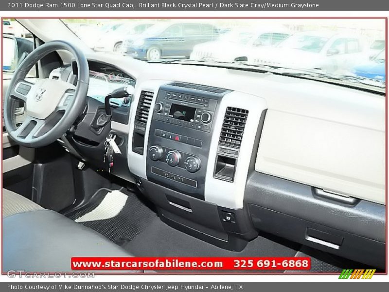 Brilliant Black Crystal Pearl / Dark Slate Gray/Medium Graystone 2011 Dodge Ram 1500 Lone Star Quad Cab