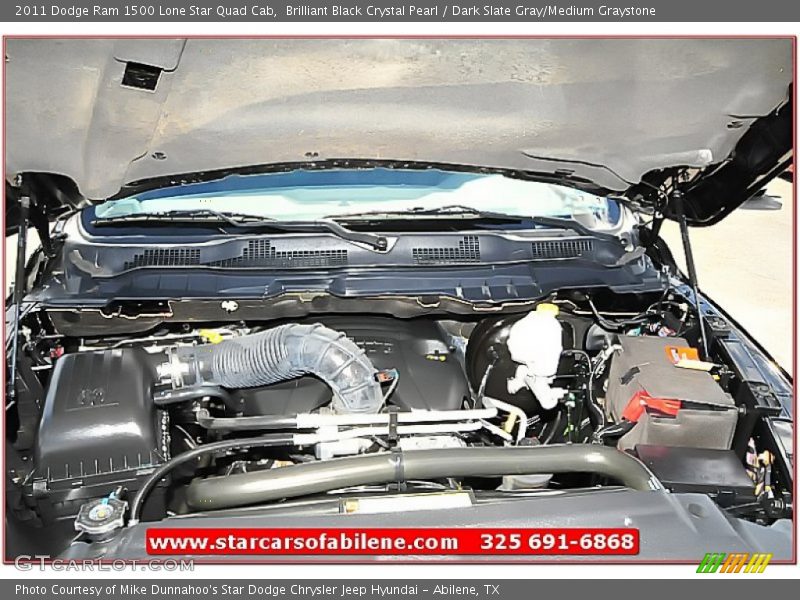 Brilliant Black Crystal Pearl / Dark Slate Gray/Medium Graystone 2011 Dodge Ram 1500 Lone Star Quad Cab