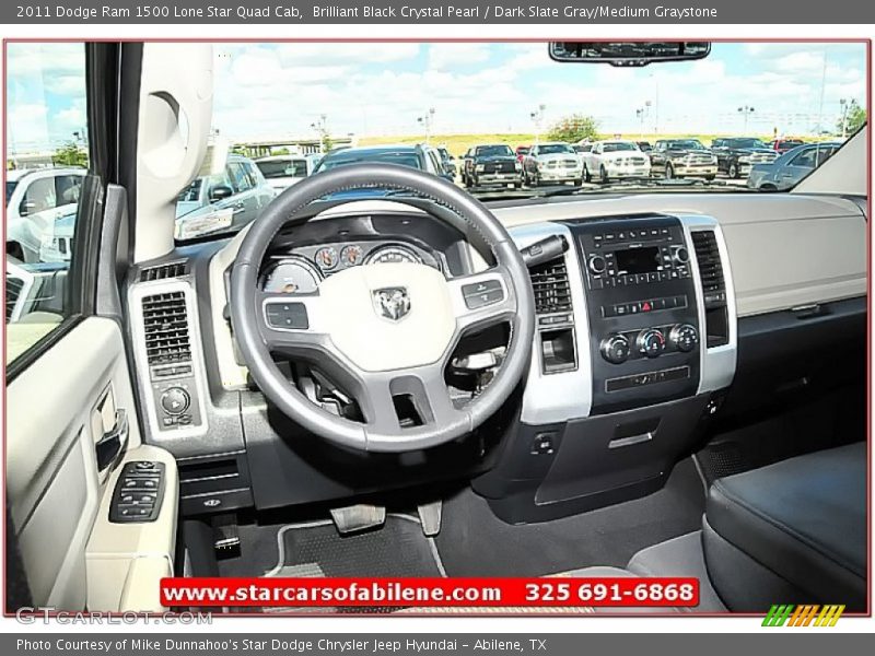 Brilliant Black Crystal Pearl / Dark Slate Gray/Medium Graystone 2011 Dodge Ram 1500 Lone Star Quad Cab