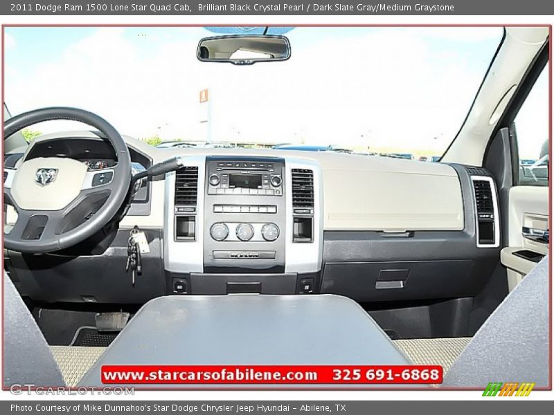 Brilliant Black Crystal Pearl / Dark Slate Gray/Medium Graystone 2011 Dodge Ram 1500 Lone Star Quad Cab