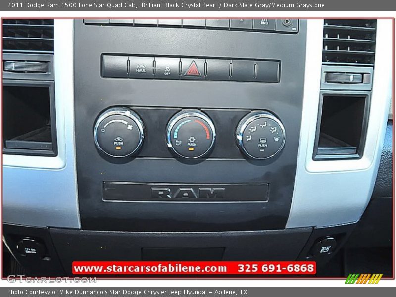 Brilliant Black Crystal Pearl / Dark Slate Gray/Medium Graystone 2011 Dodge Ram 1500 Lone Star Quad Cab