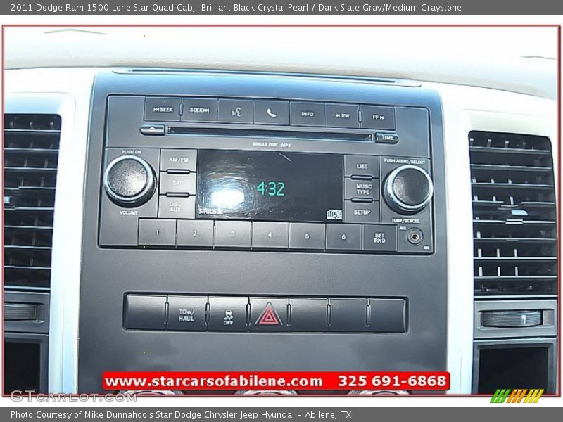 Brilliant Black Crystal Pearl / Dark Slate Gray/Medium Graystone 2011 Dodge Ram 1500 Lone Star Quad Cab