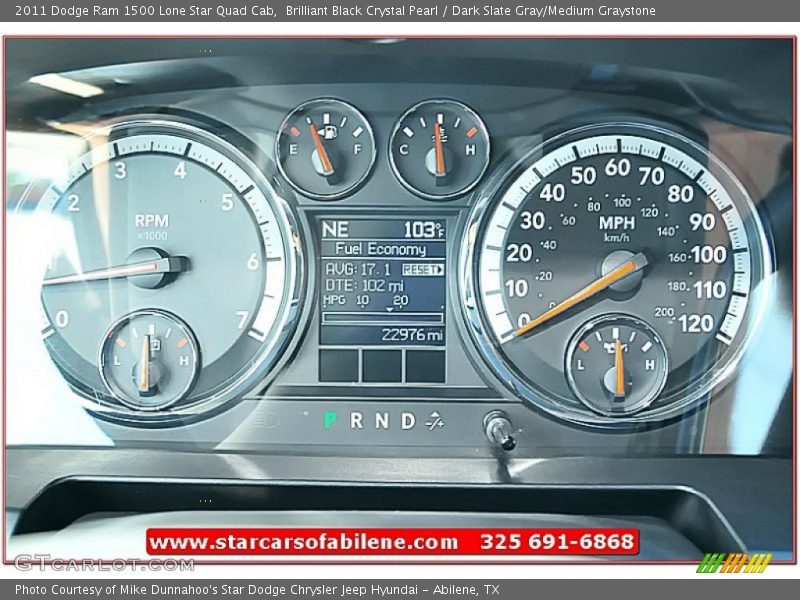Brilliant Black Crystal Pearl / Dark Slate Gray/Medium Graystone 2011 Dodge Ram 1500 Lone Star Quad Cab