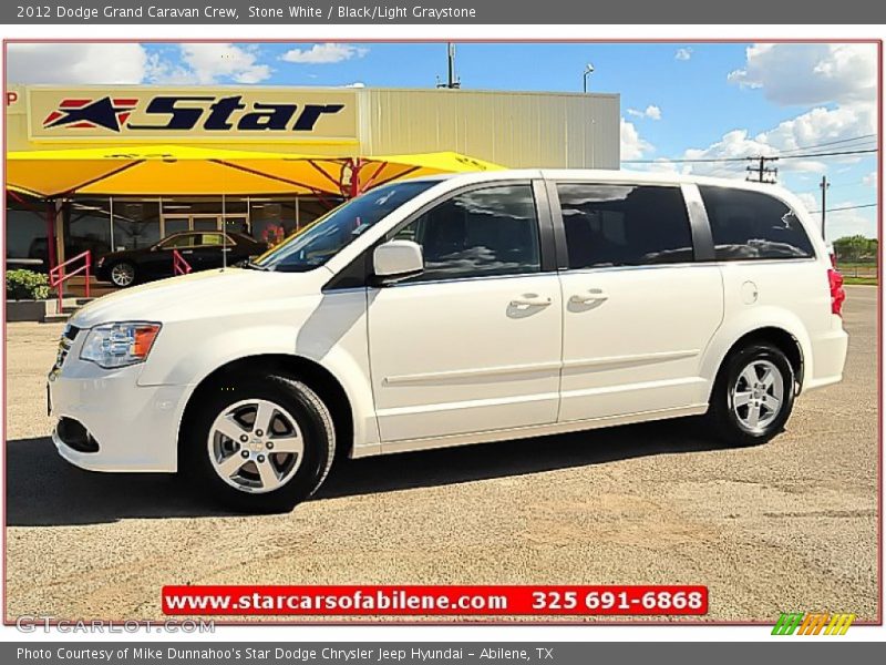 Stone White / Black/Light Graystone 2012 Dodge Grand Caravan Crew