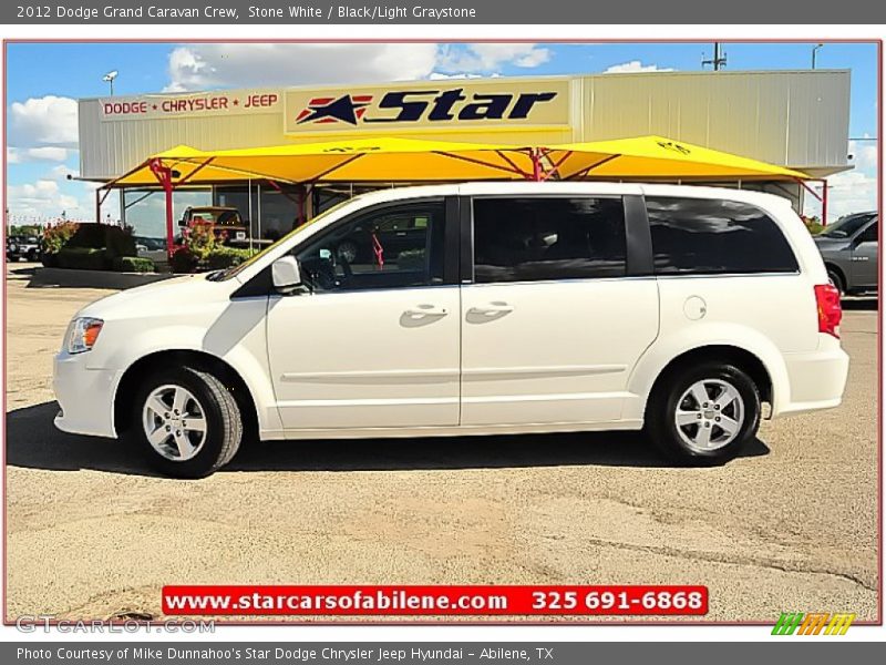 Stone White / Black/Light Graystone 2012 Dodge Grand Caravan Crew