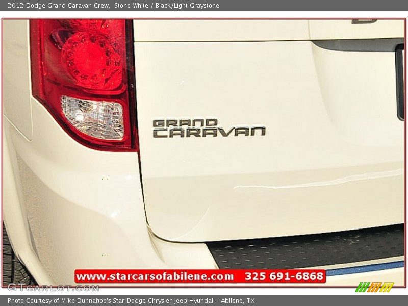 Stone White / Black/Light Graystone 2012 Dodge Grand Caravan Crew