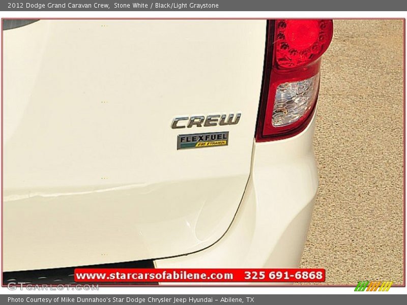 Stone White / Black/Light Graystone 2012 Dodge Grand Caravan Crew