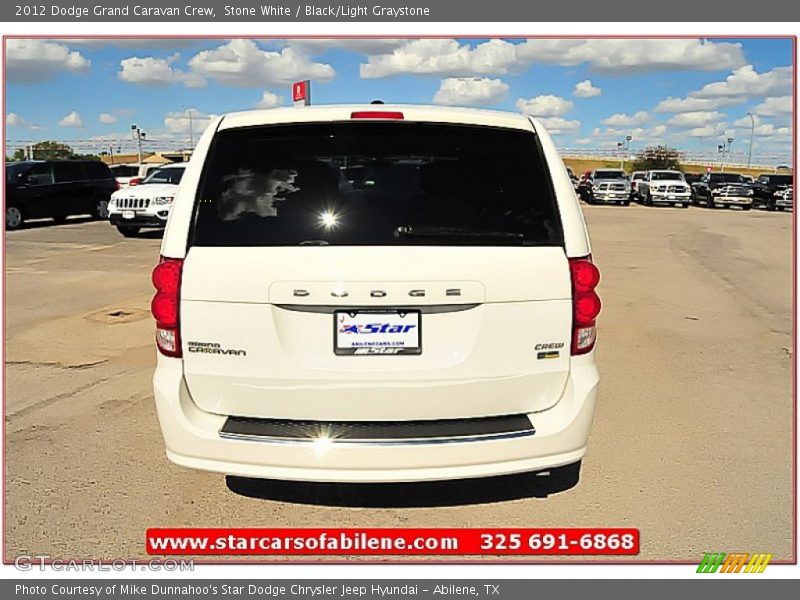 Stone White / Black/Light Graystone 2012 Dodge Grand Caravan Crew