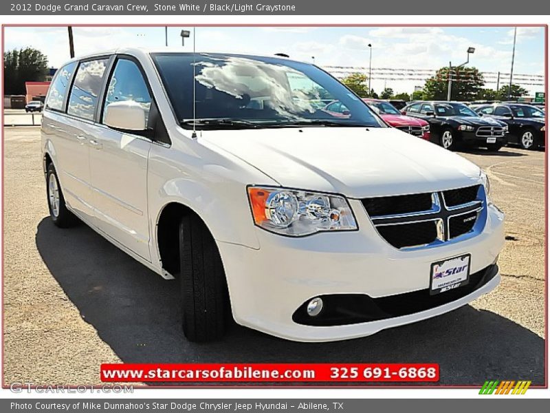 Stone White / Black/Light Graystone 2012 Dodge Grand Caravan Crew