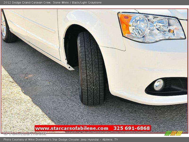 Stone White / Black/Light Graystone 2012 Dodge Grand Caravan Crew
