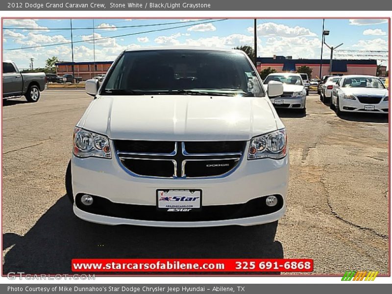 Stone White / Black/Light Graystone 2012 Dodge Grand Caravan Crew