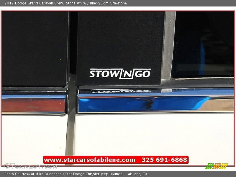 Stone White / Black/Light Graystone 2012 Dodge Grand Caravan Crew