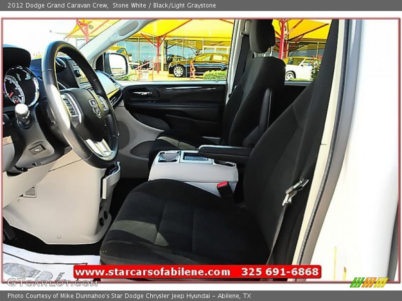 Stone White / Black/Light Graystone 2012 Dodge Grand Caravan Crew