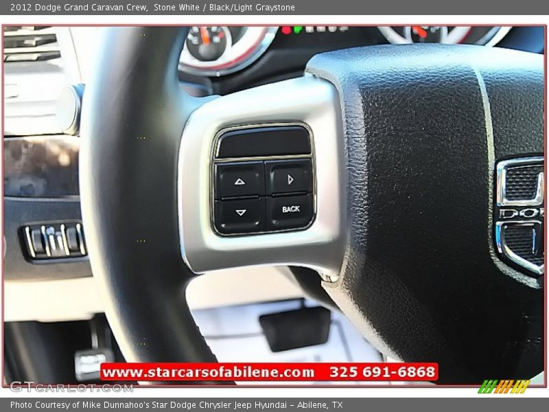 Stone White / Black/Light Graystone 2012 Dodge Grand Caravan Crew