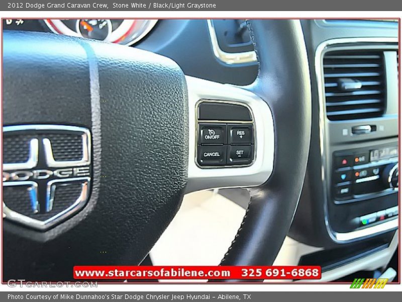 Stone White / Black/Light Graystone 2012 Dodge Grand Caravan Crew