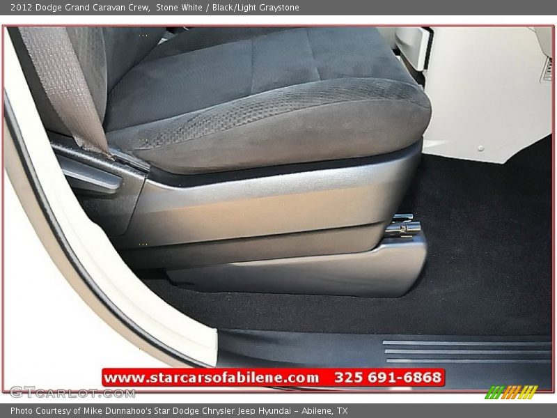Stone White / Black/Light Graystone 2012 Dodge Grand Caravan Crew